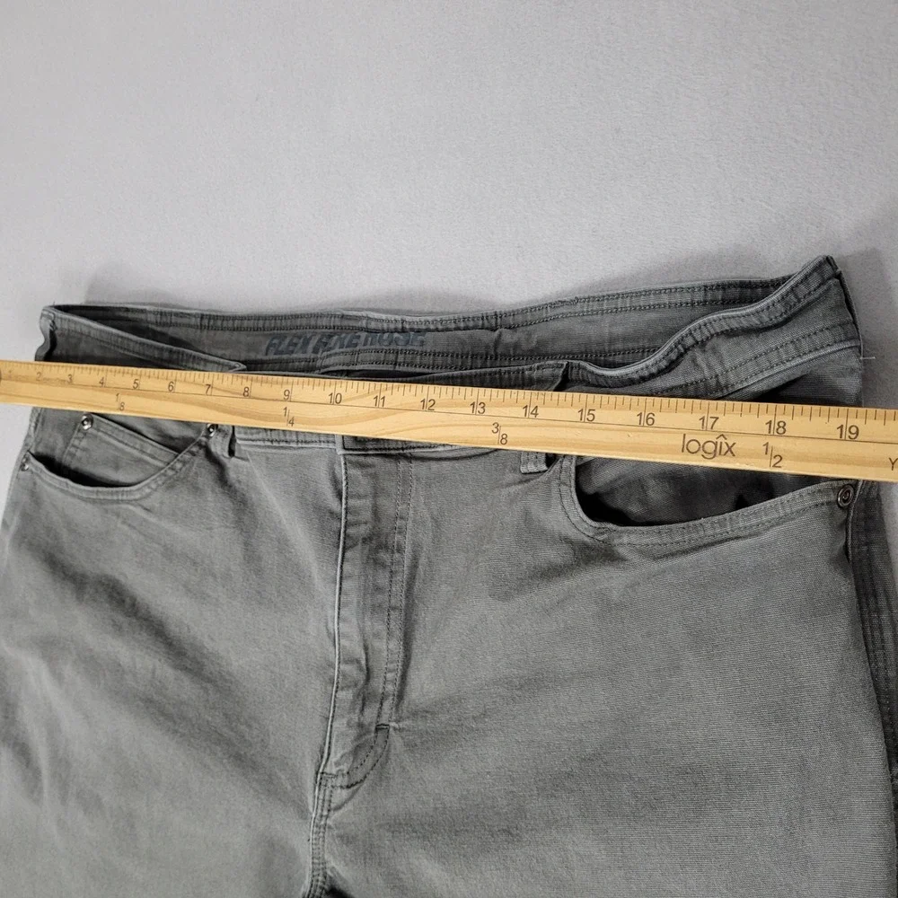 Duluth Trading Mens Pants‎ 40x30 Gray Green Flex Fire Hose Slim Fit Work Canvas